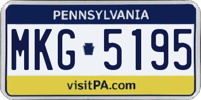 PA license plate MKG5195