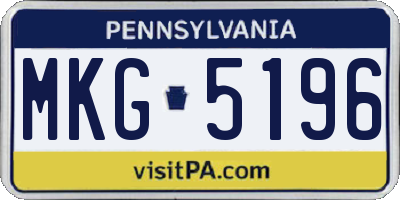 PA license plate MKG5196
