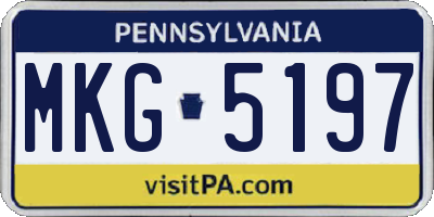 PA license plate MKG5197