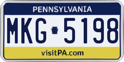 PA license plate MKG5198