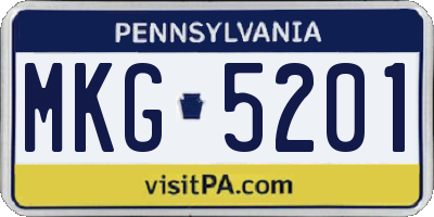PA license plate MKG5201
