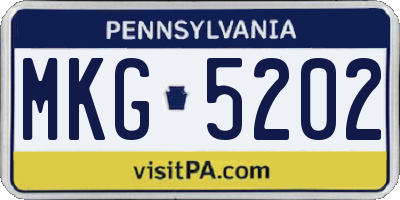 PA license plate MKG5202
