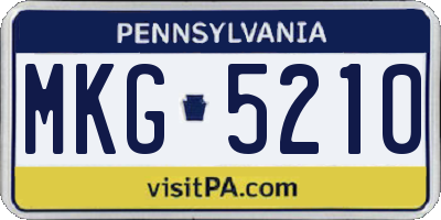 PA license plate MKG5210