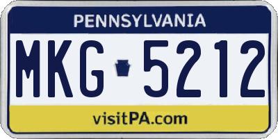PA license plate MKG5212