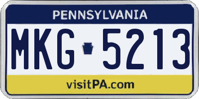 PA license plate MKG5213