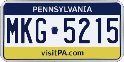 PA license plate MKG5215