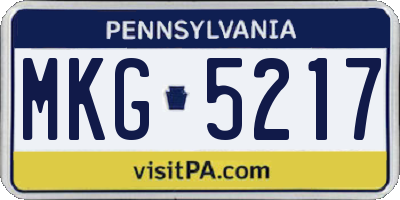 PA license plate MKG5217