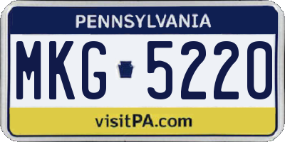 PA license plate MKG5220