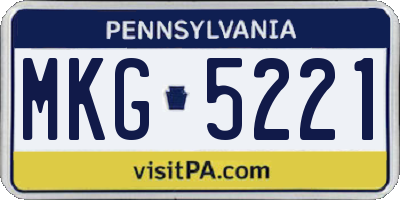 PA license plate MKG5221