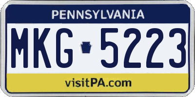 PA license plate MKG5223