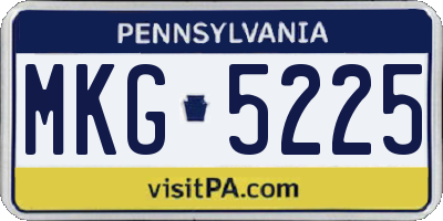 PA license plate MKG5225