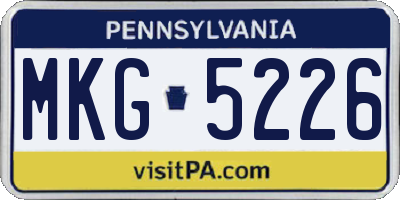 PA license plate MKG5226