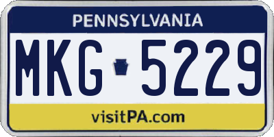 PA license plate MKG5229