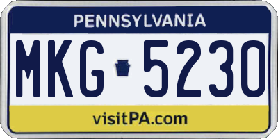 PA license plate MKG5230