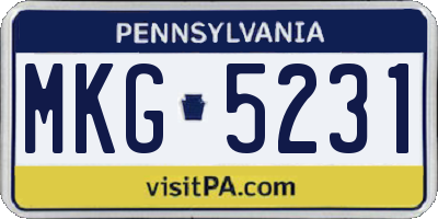 PA license plate MKG5231