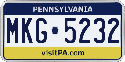 PA license plate MKG5232