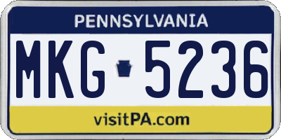 PA license plate MKG5236