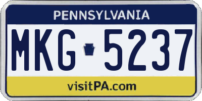 PA license plate MKG5237