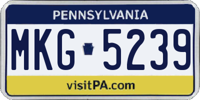 PA license plate MKG5239