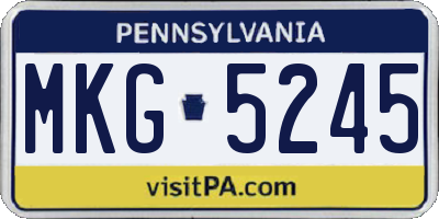 PA license plate MKG5245