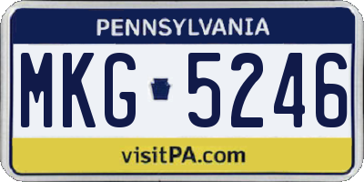 PA license plate MKG5246