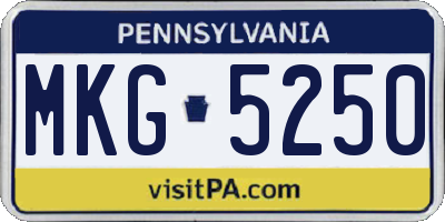PA license plate MKG5250
