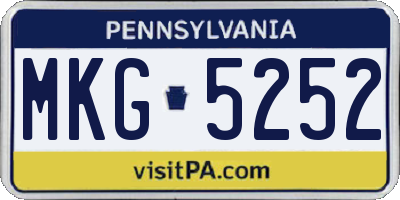 PA license plate MKG5252