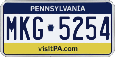 PA license plate MKG5254