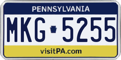 PA license plate MKG5255