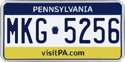 PA license plate MKG5256