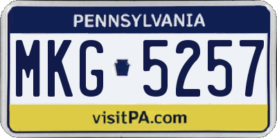 PA license plate MKG5257