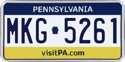 PA license plate MKG5261