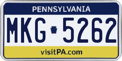 PA license plate MKG5262