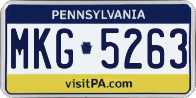 PA license plate MKG5263