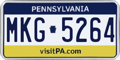 PA license plate MKG5264