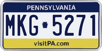PA license plate MKG5271