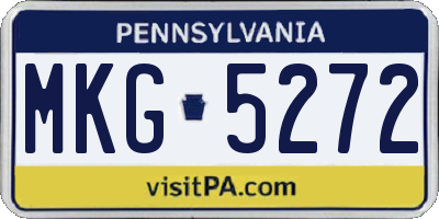 PA license plate MKG5272