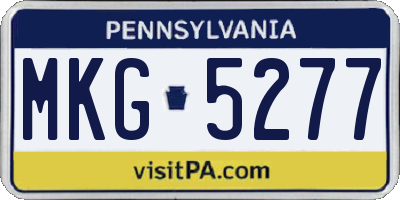 PA license plate MKG5277