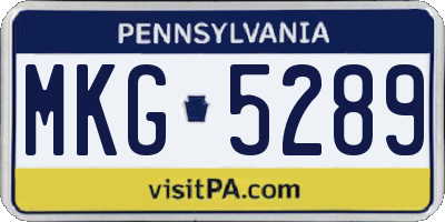 PA license plate MKG5289