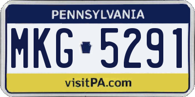 PA license plate MKG5291