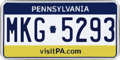 PA license plate MKG5293