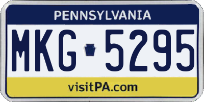 PA license plate MKG5295