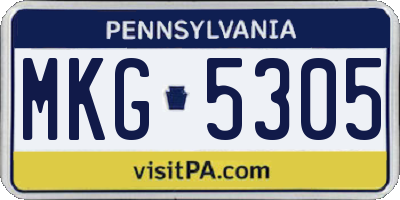 PA license plate MKG5305