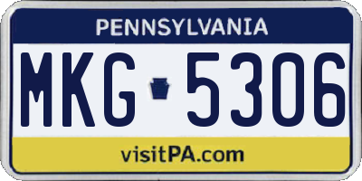 PA license plate MKG5306