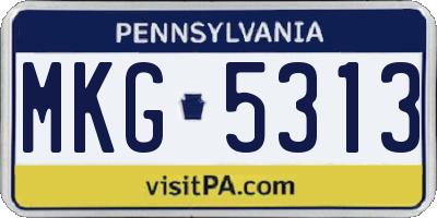 PA license plate MKG5313