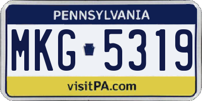 PA license plate MKG5319