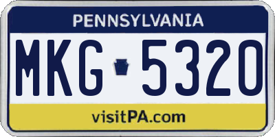 PA license plate MKG5320