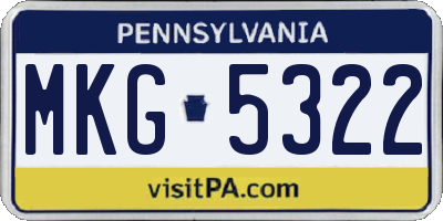 PA license plate MKG5322