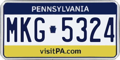 PA license plate MKG5324