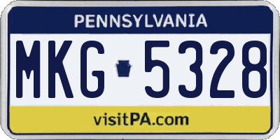 PA license plate MKG5328